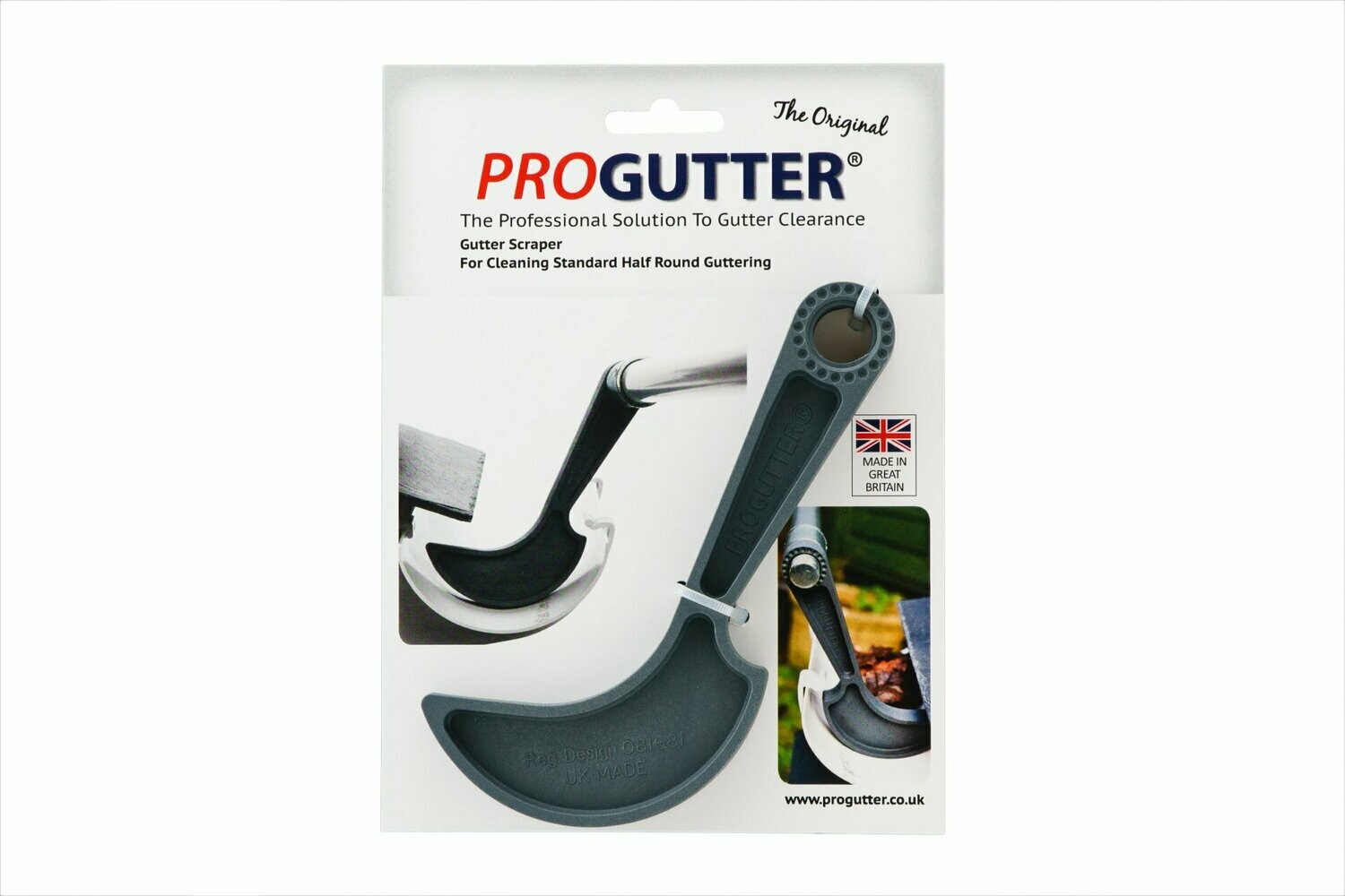 Half round gutter cleaning scraper