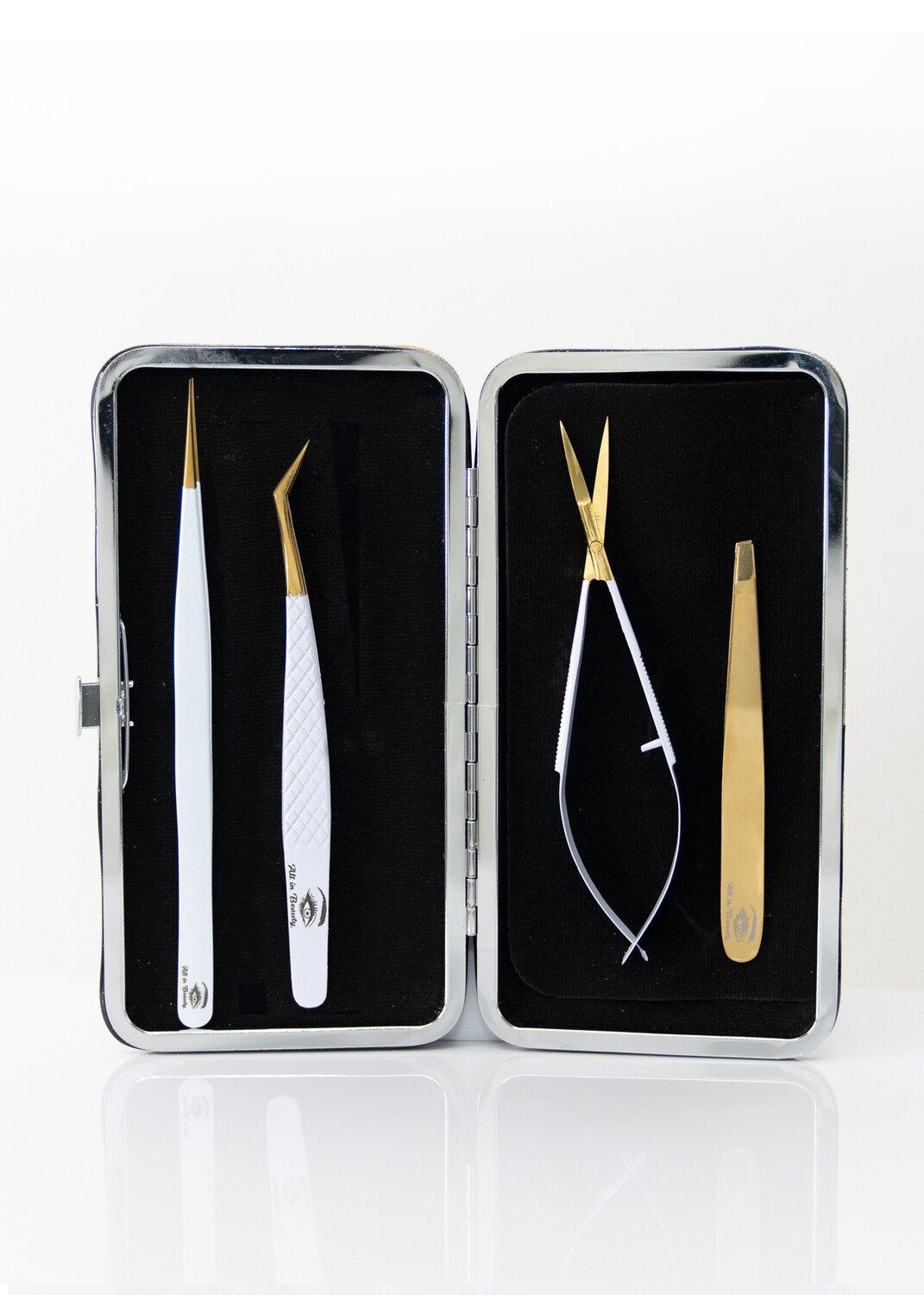 WHITE & GOLD TWEEZERS KIT