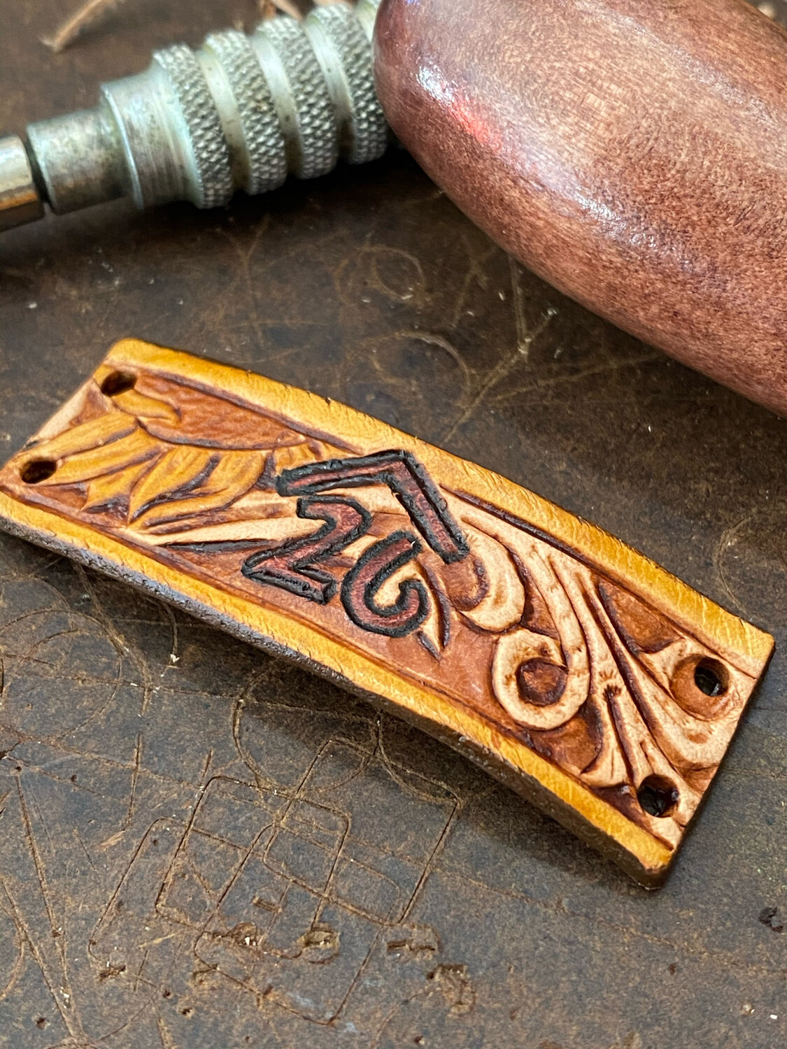 Custom Leather Scarf Slide