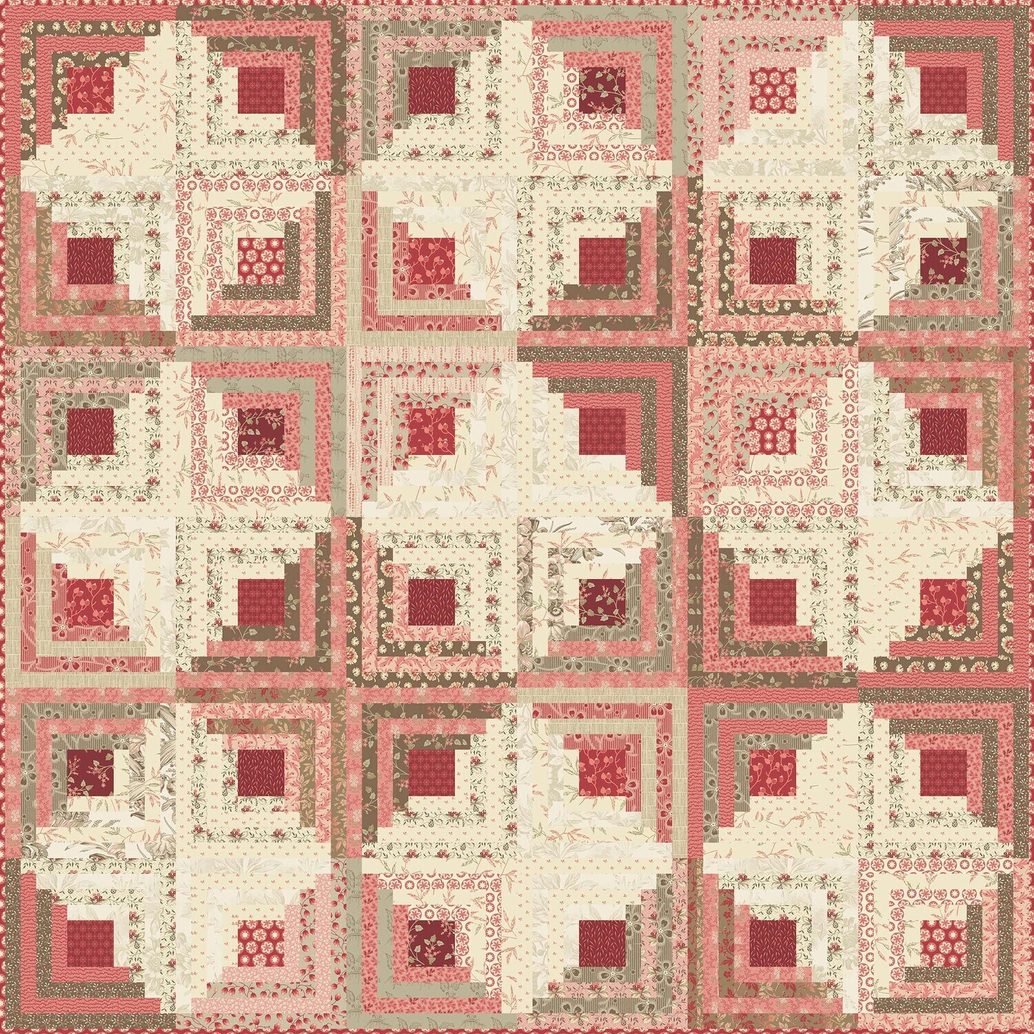 Quilter's Cabin Cocoa Pink Fabric Kit