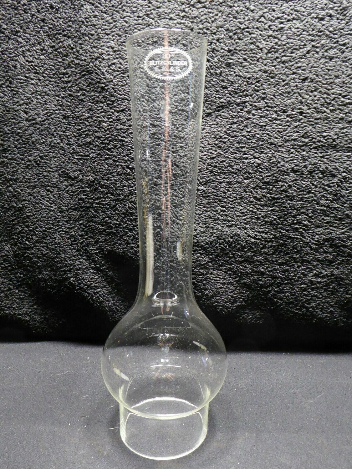 Alter Glaszylinder Petroleumlampe 30''' Blitzcylinder E.K. & S