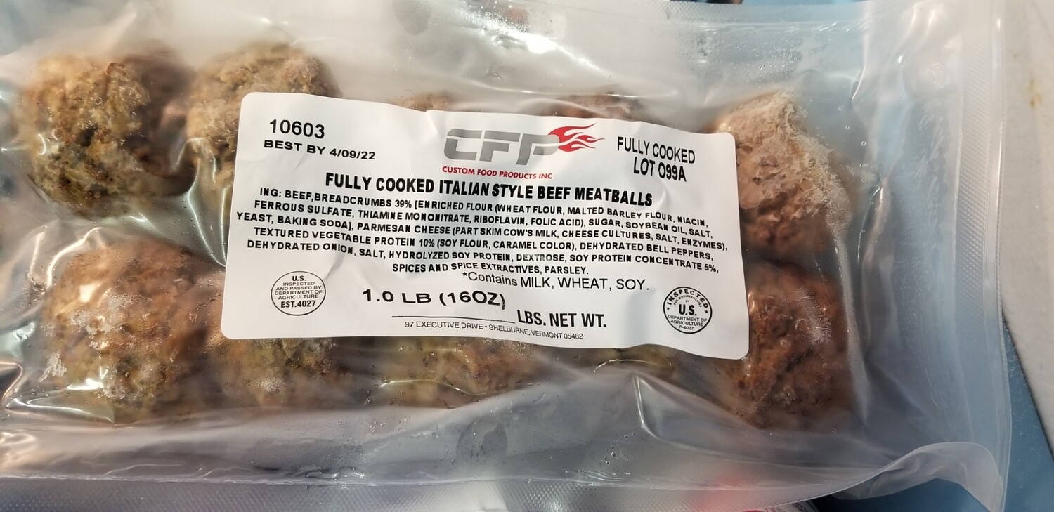 Beef Meatballs Italian Style (fully cooked; 1 lb)