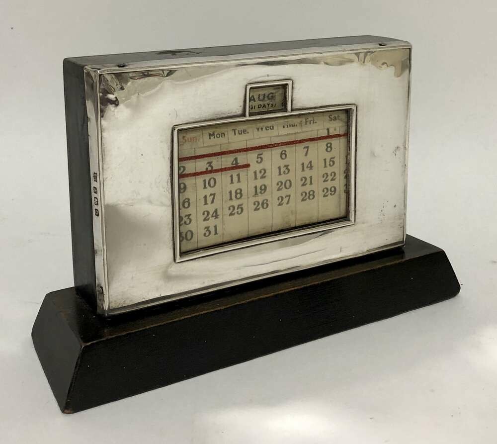 Antique Sterling Silver Perpetual Desk Calendar