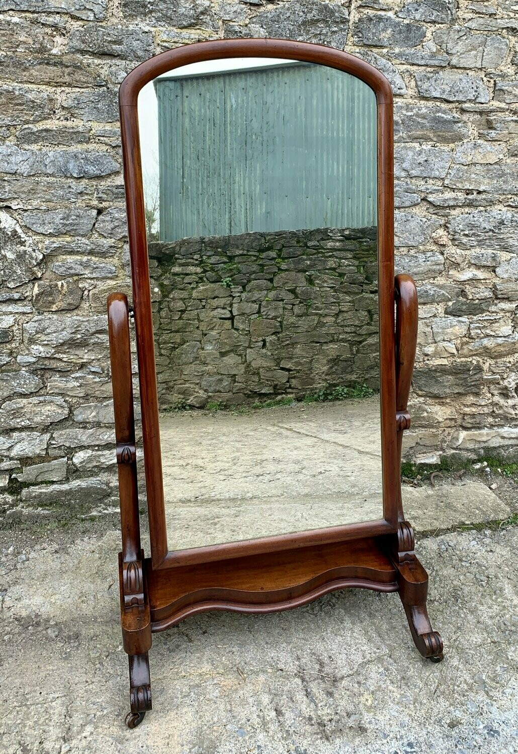 Victorian Mahogany Cheval Mirror