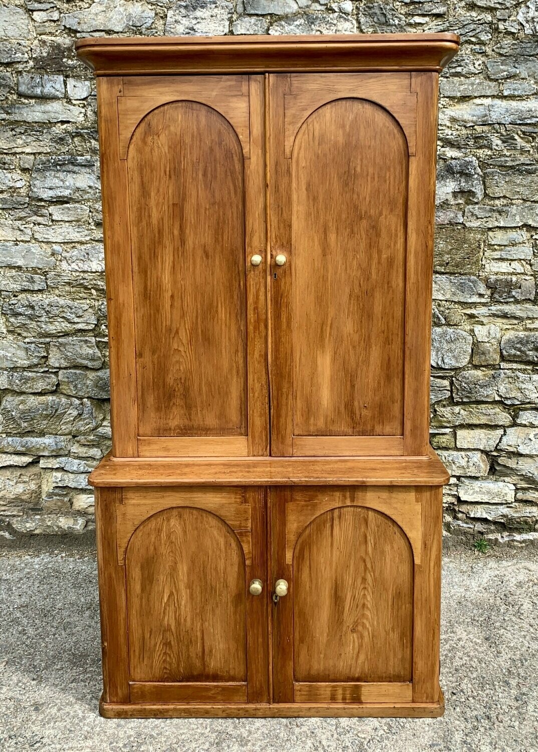 Antique Victorian Pine Shelved Larder Cupboard