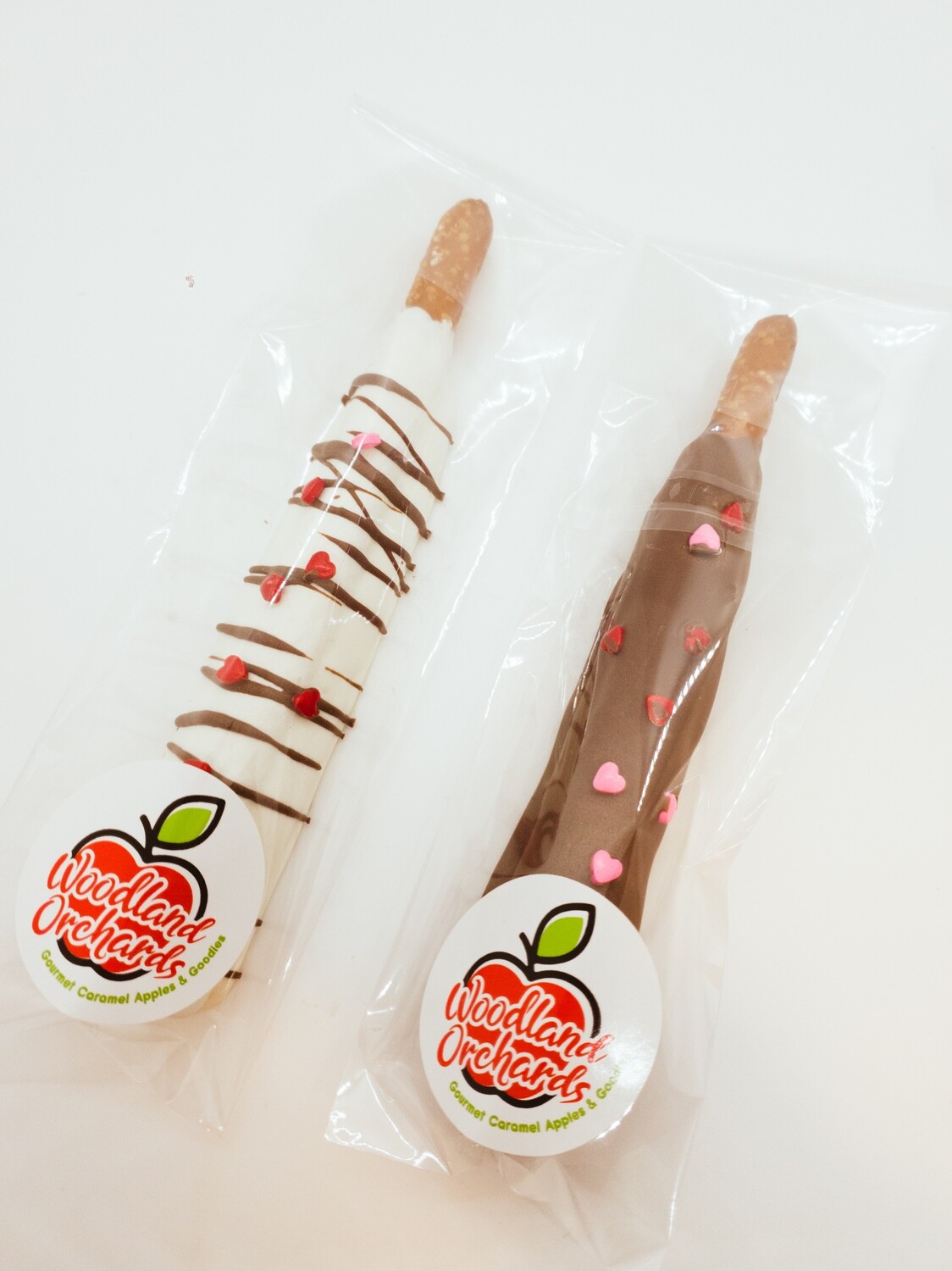 Regular Size Milk Chocolate Valentines Day Caramel Pretzel Log