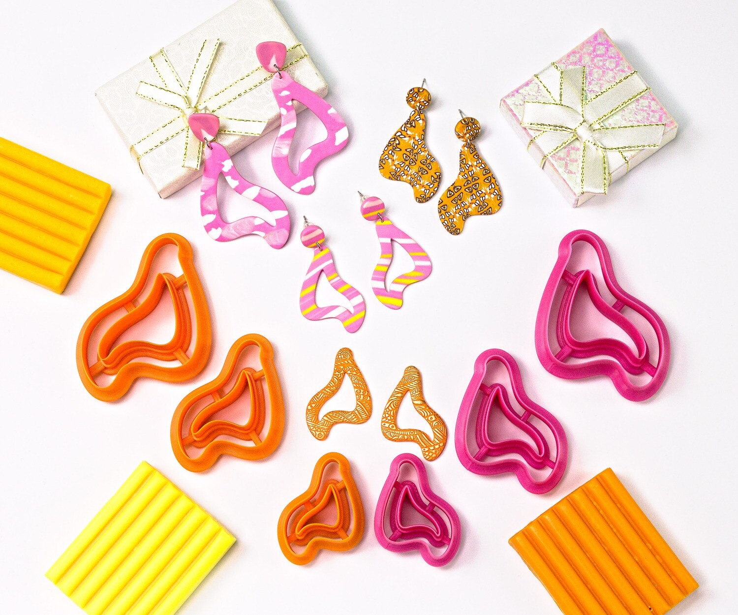 Polymer Clay Cutter Set Organic Style Earrings