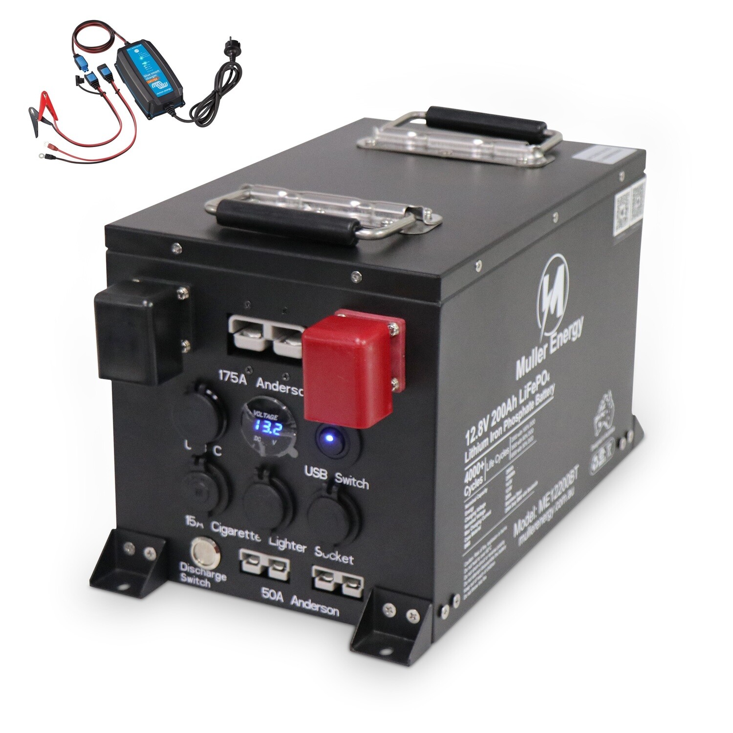 Muller Energy 200Ah Lithium LiFePO4 PDU with Victron BlueSmart IP65