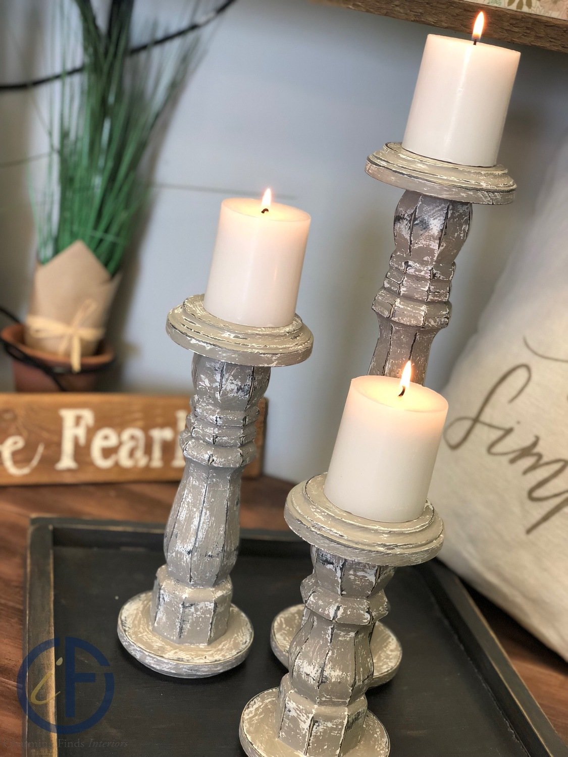 Set of 3 Candlesticks Book A Class Charming Finds