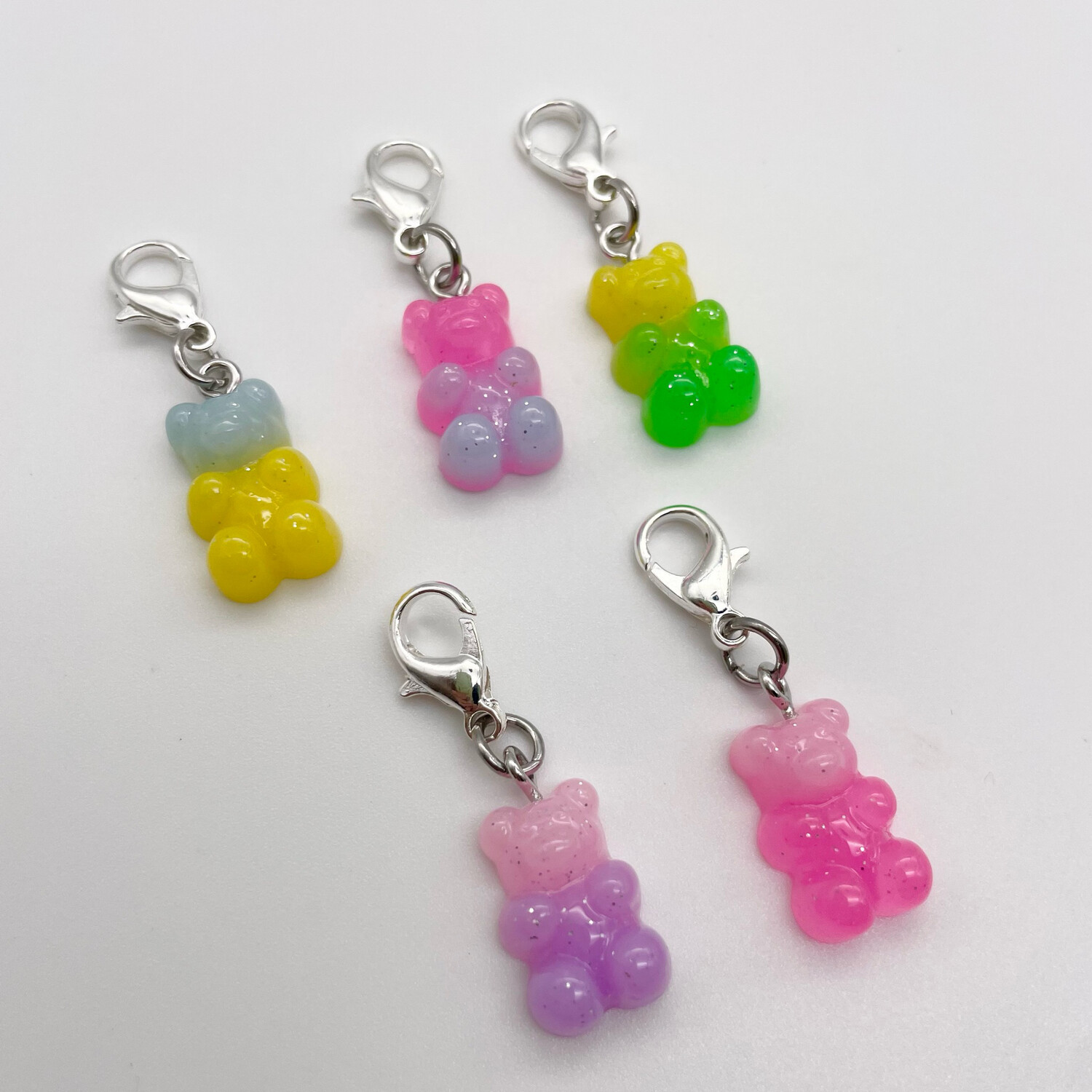 Resin Glitter Jelly Bears Stitch Markers pack of 5 Our Little Craft