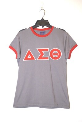 DST Gray/Red SS Ringer T Shirt