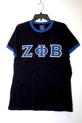 ZETA Black/Blue SS Ringer T Shirt