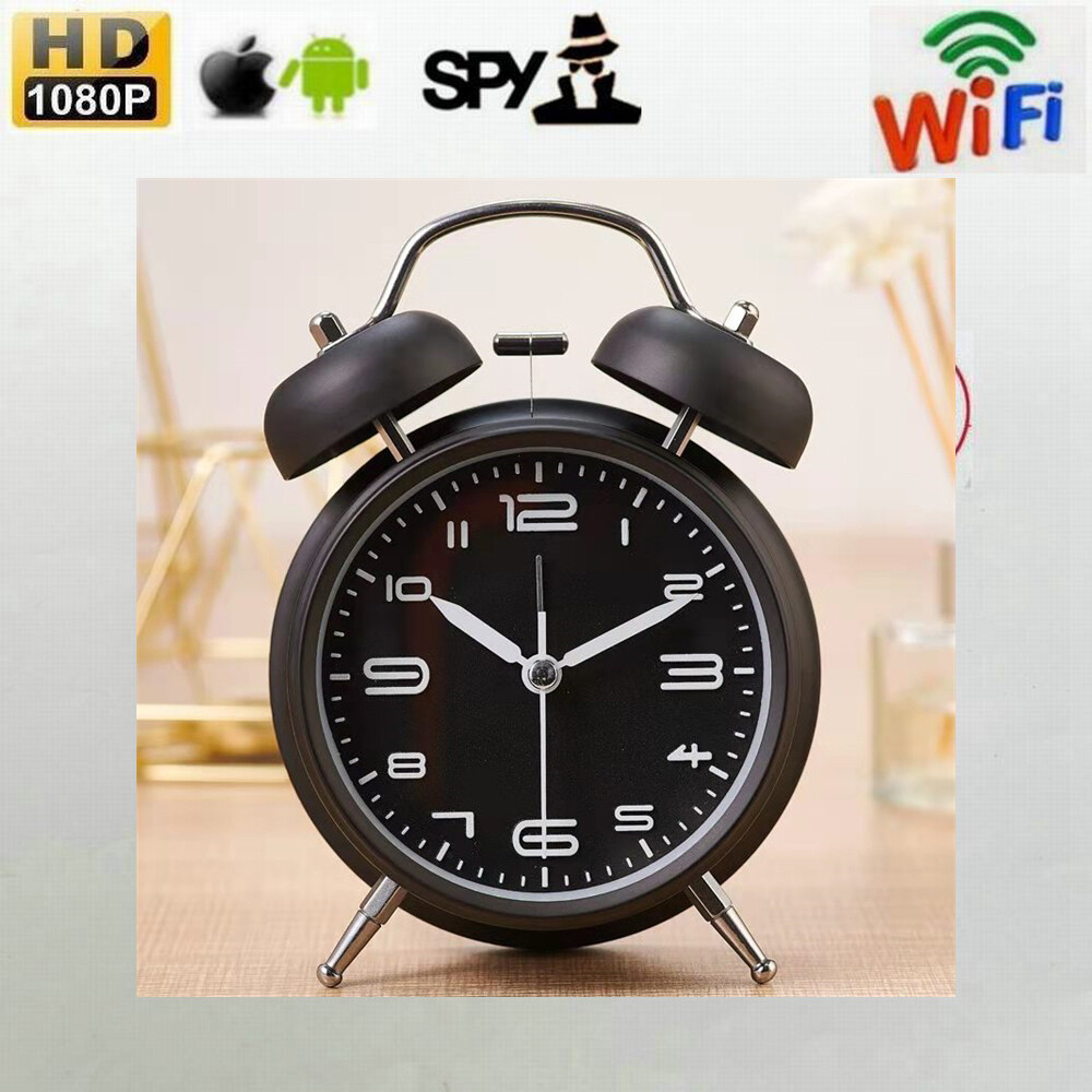 Mini Alarm Clock with 4K/1080P Covert WiFi Camera Black