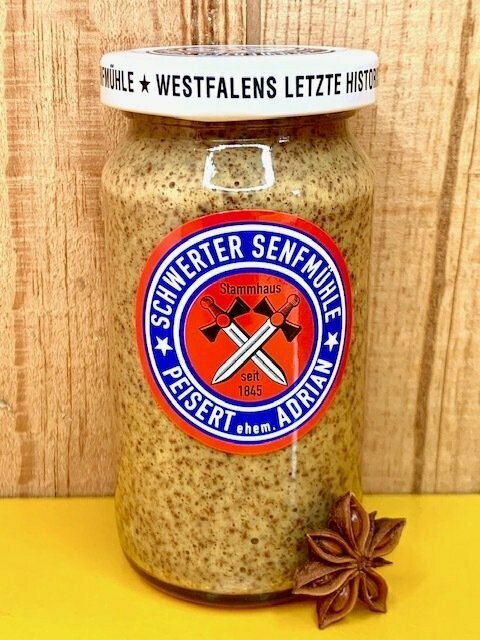 scharfer Honig-Senf, Schwerter Senfmühle, 185 ml