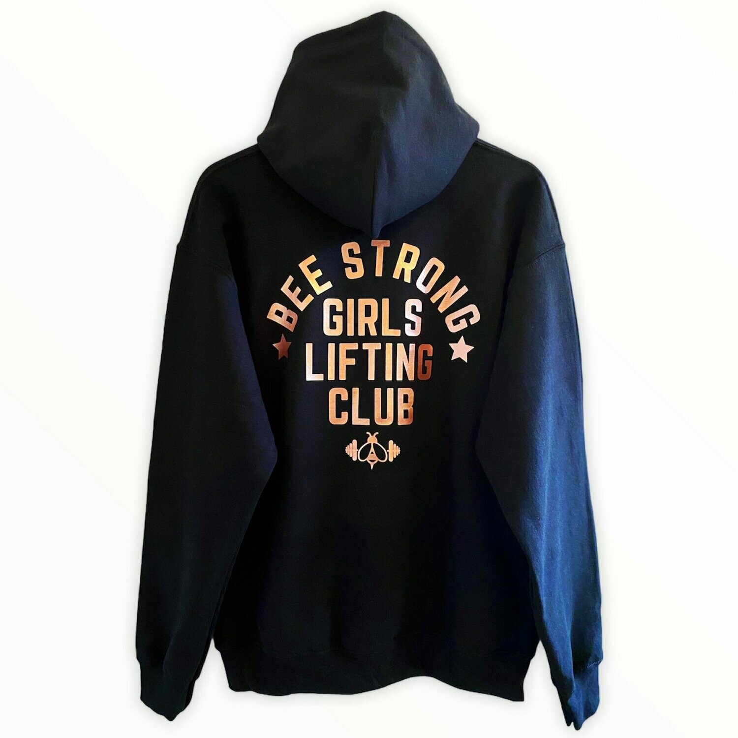 GIRLS LIFTING CLUB HOODIE Black & Rose Gold