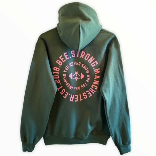 INSPIRED HOODIE Green & Pink