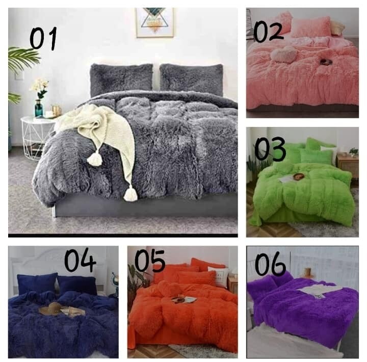 FLUFFY COMFORTER SET MATERIAL LINED