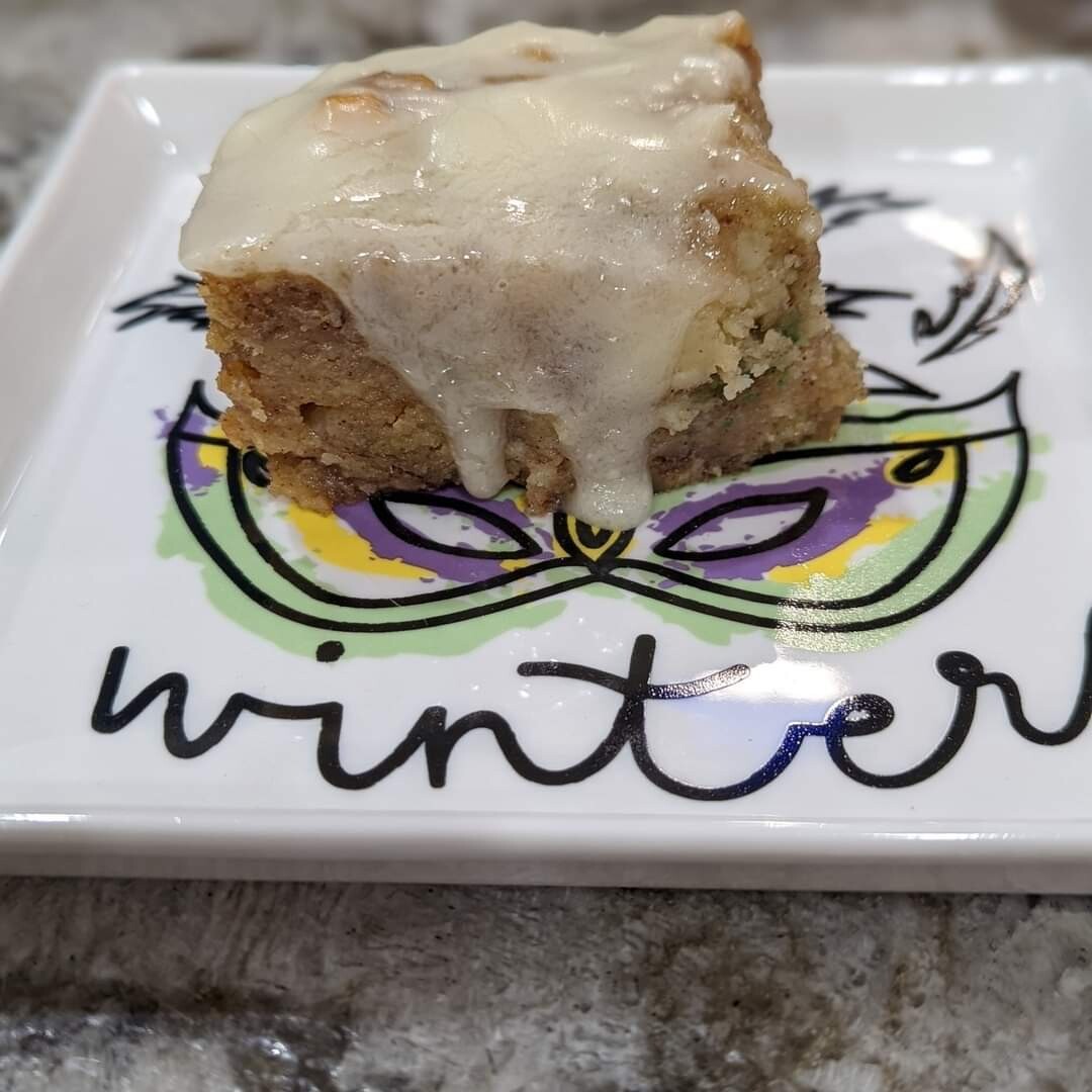 Cream Cheese King Cake White Chocolate Bread Pudding