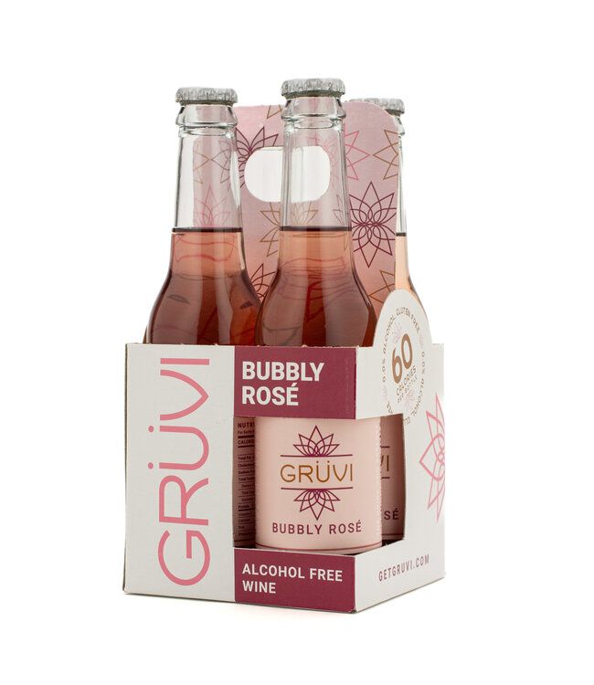 Gruvi Bubbly Rose Non Alcohol Wine 4pk Bottles