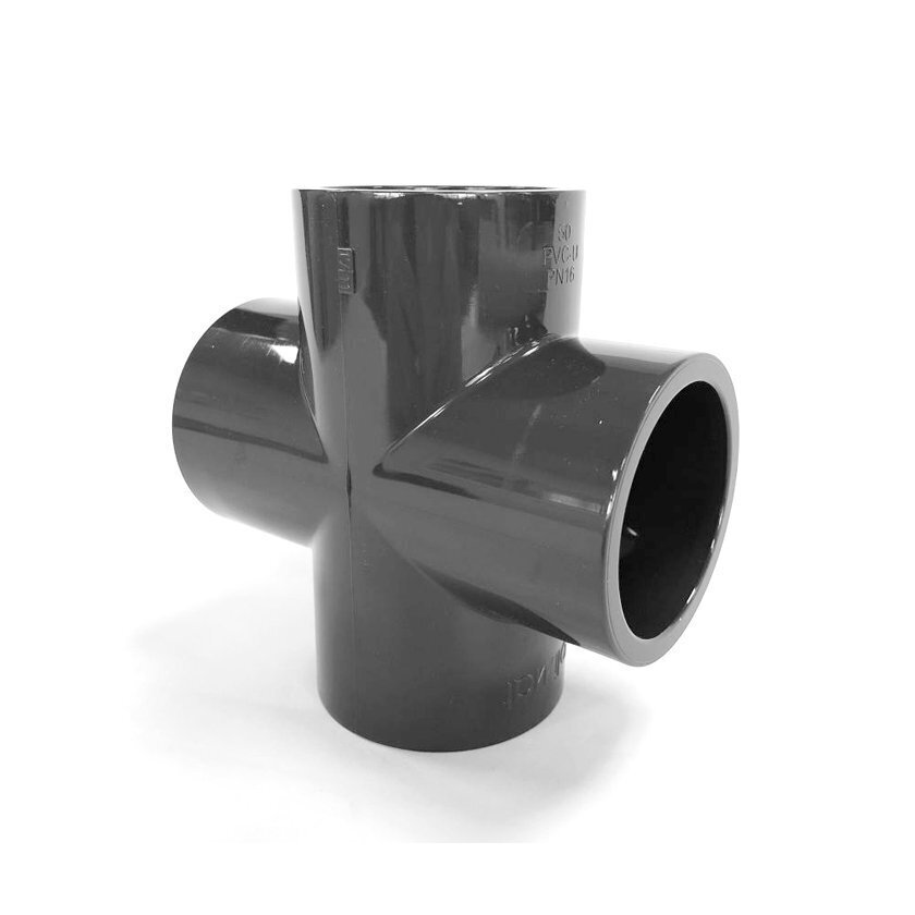 50mm PVC Cross Plain MSCF Plastic Pressure Pipe Fitting 16 Bar