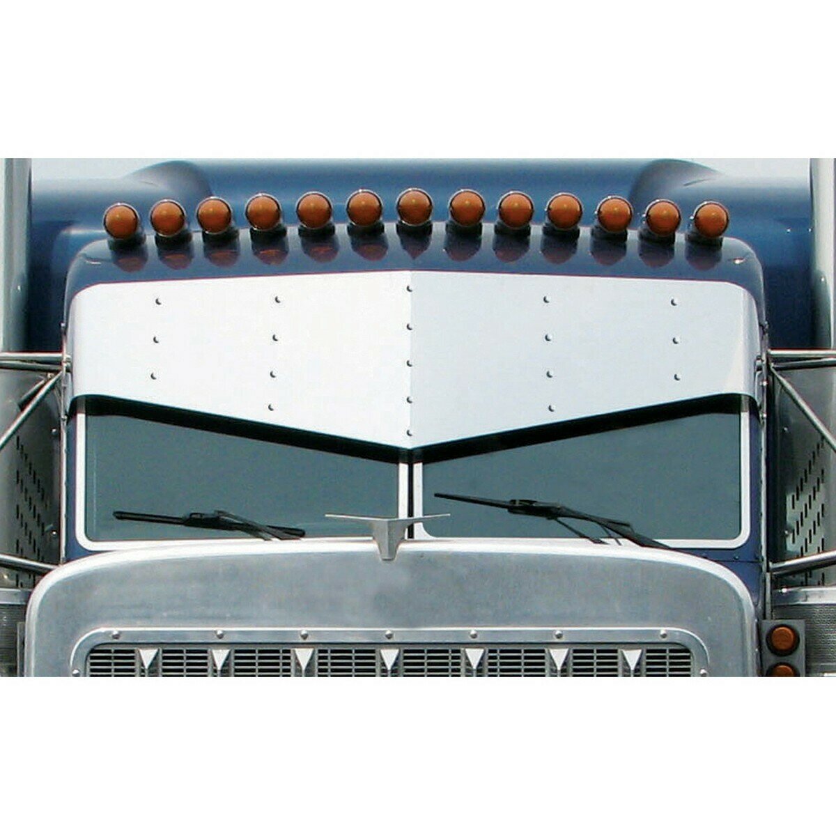 Trux Accessories 16" Stainless Steel Slammed Sun Visor for Peterbilt