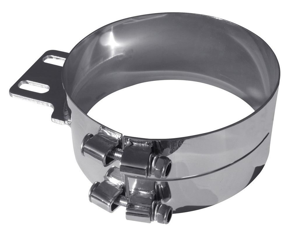 Trux Accessories 5" Wide Band Exhaust Clamp w/ Straight Mounting Plate Shop for Truck Parts