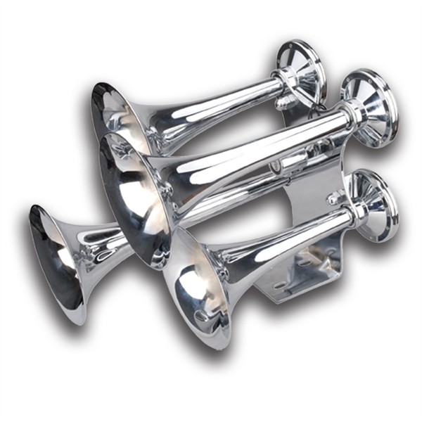 Rig Tough Chrome 4Horn Electric Air Horn Shop for Truck Parts