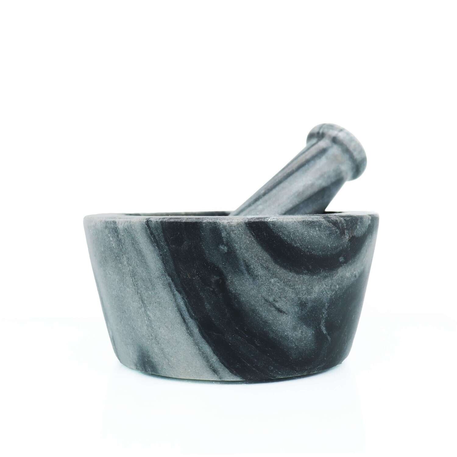 Mortaio In Granito Con Pestello - Piccolo 120ml, Base In Legno, Per Pesto E Spezie - Foto 8