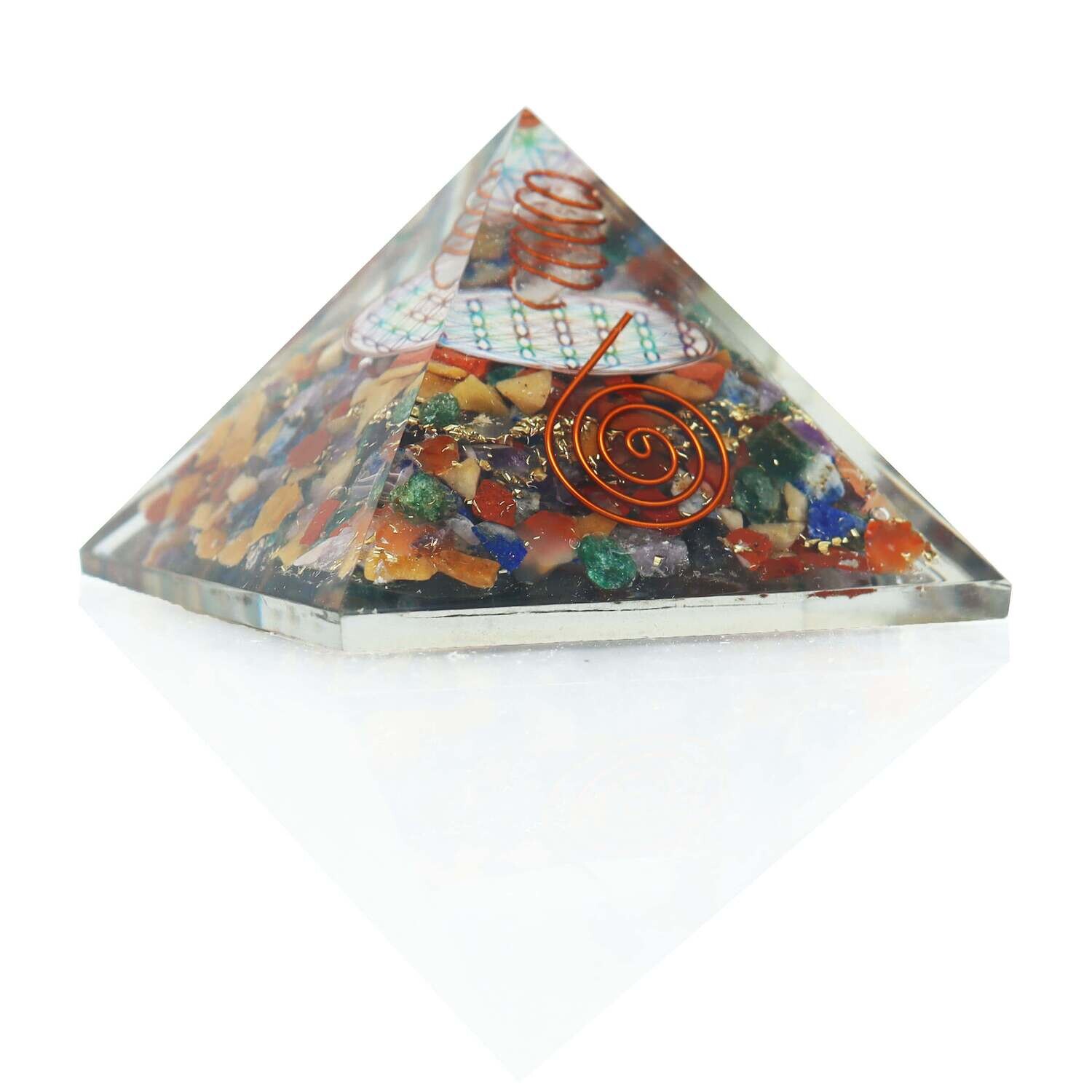 Piramide Orgonite Con Ametista E Albero Della Vita - Pietra Chakra Per Meditazione, Decorazione Casa E Attirare Ricchezza (6x6x6 Cm) - Foto 5
