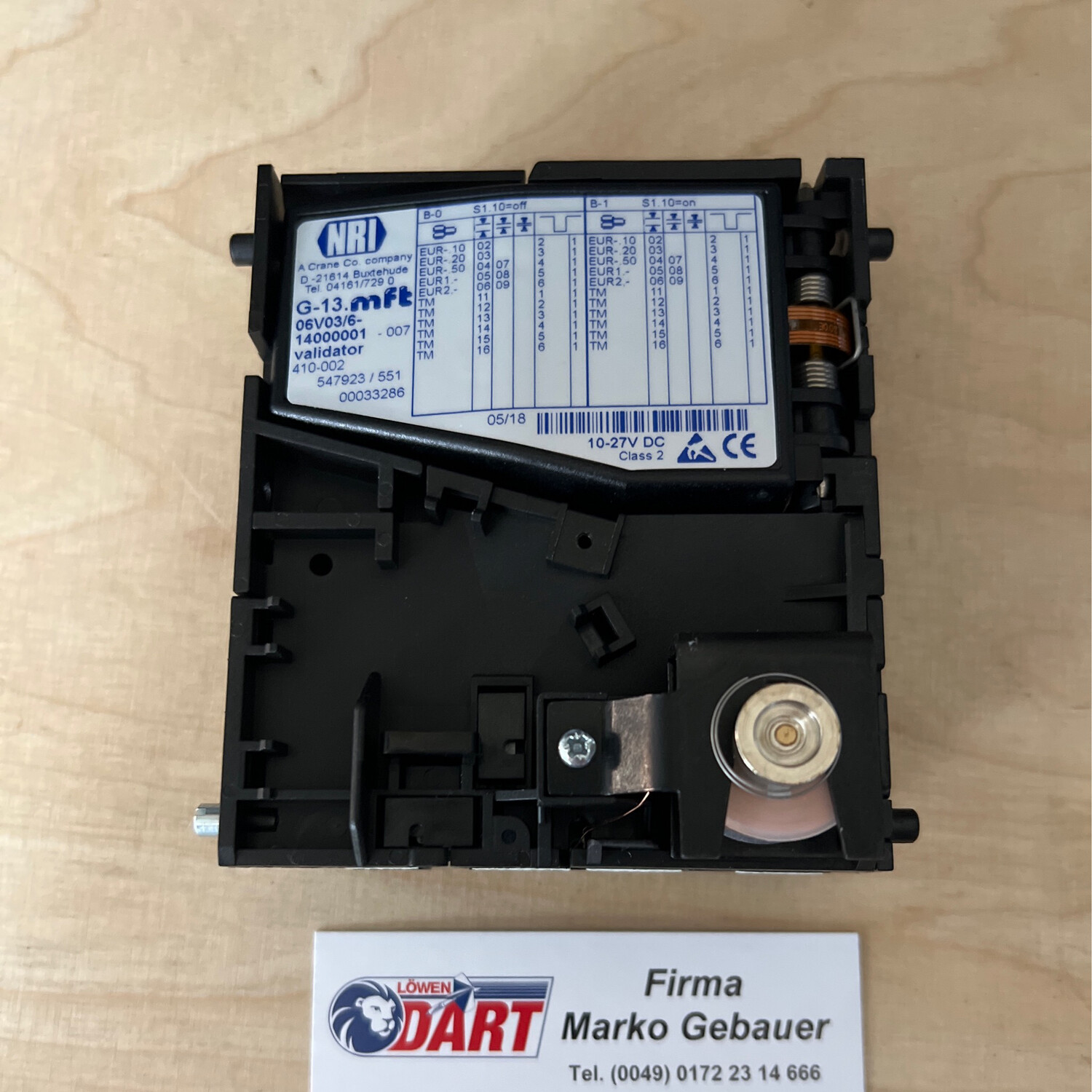 Löwen Dart Münzprüfer (NRI-G13) Euro für SM92/SM94/HB8/TD2000