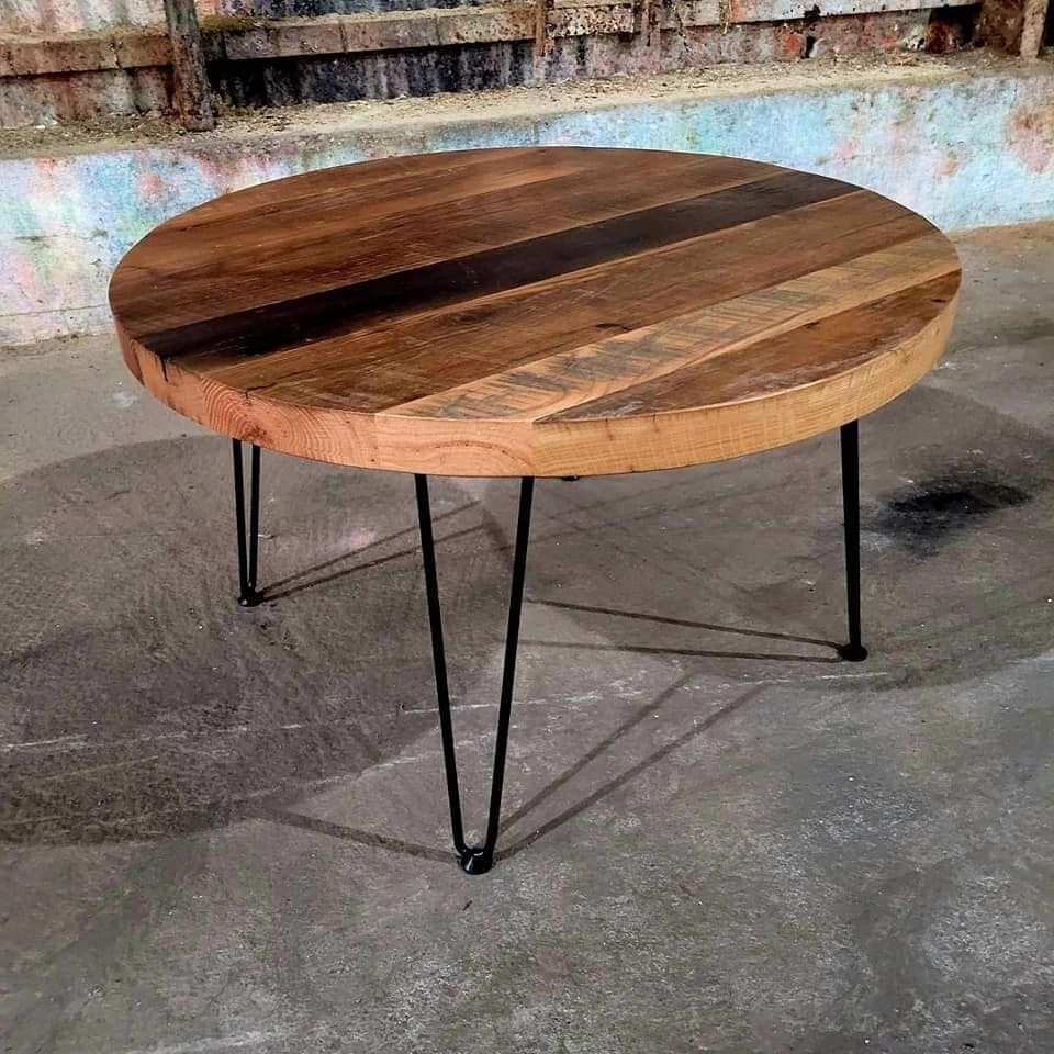 Round Reclaimed Wood Coffee Table