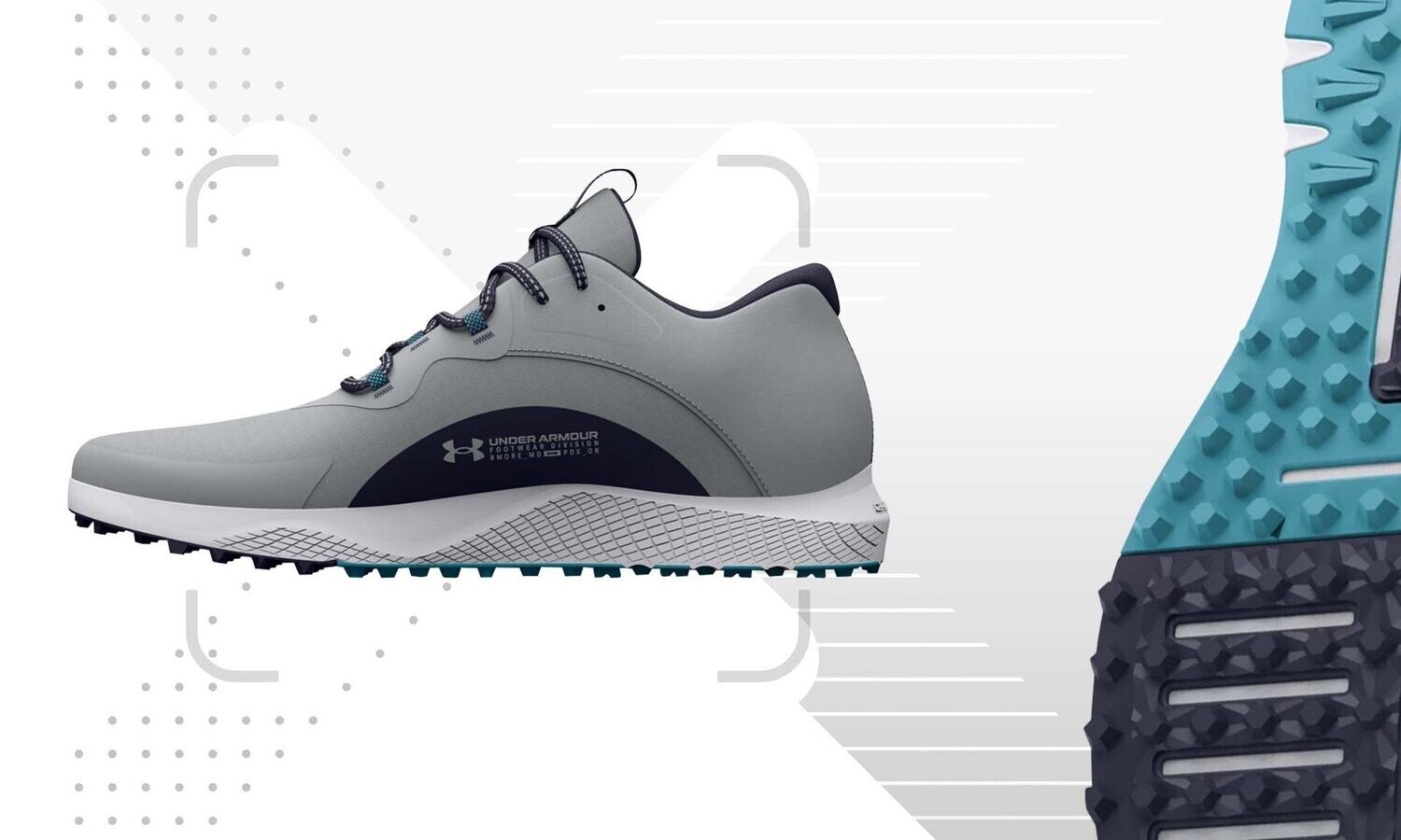 Under Armour Charged Draw 2 SL Mens Golf Shoes Mod Gray