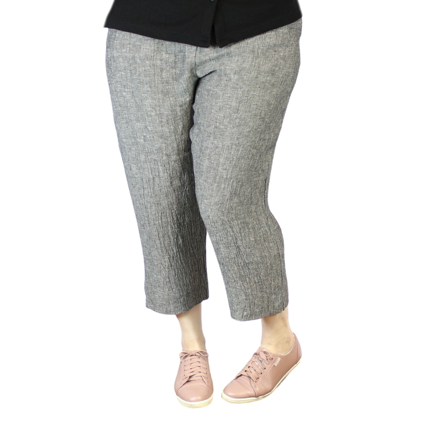 Women's Pure Crinkle Linen Crop Pants Made in Melbourne