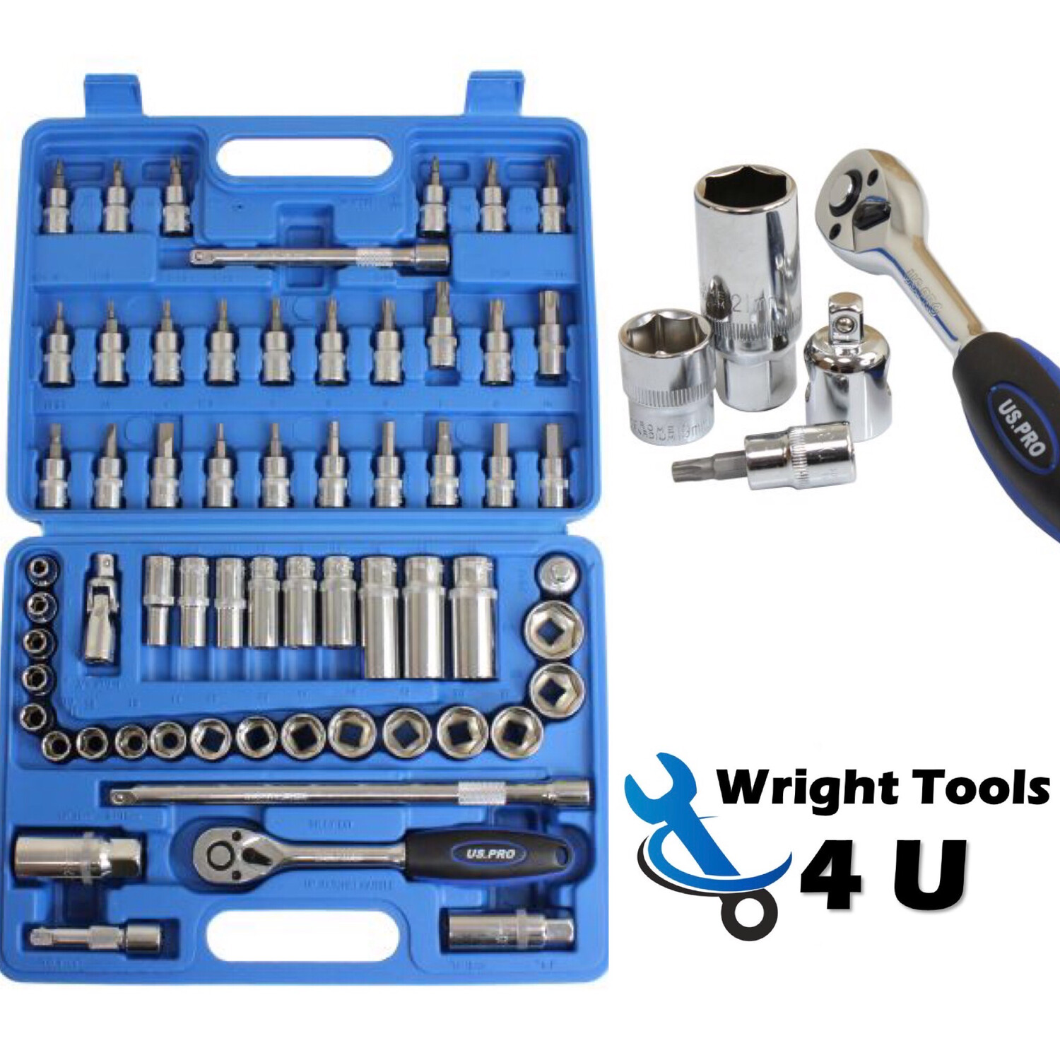 61Pc 3/8”Dr Metric Socket Set