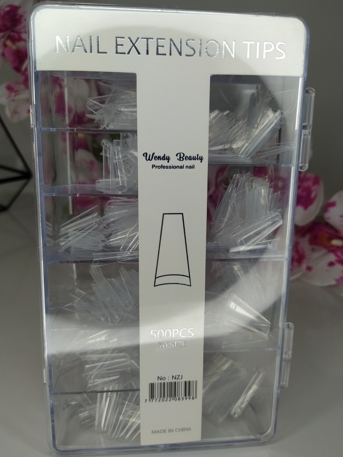 WB Nail Extension Tips 500pc Clear Coffin