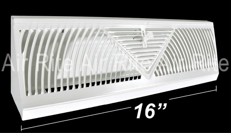 Baseboard Register/Diffuser 16" (White) - Home Air Filters, Baseboard ...