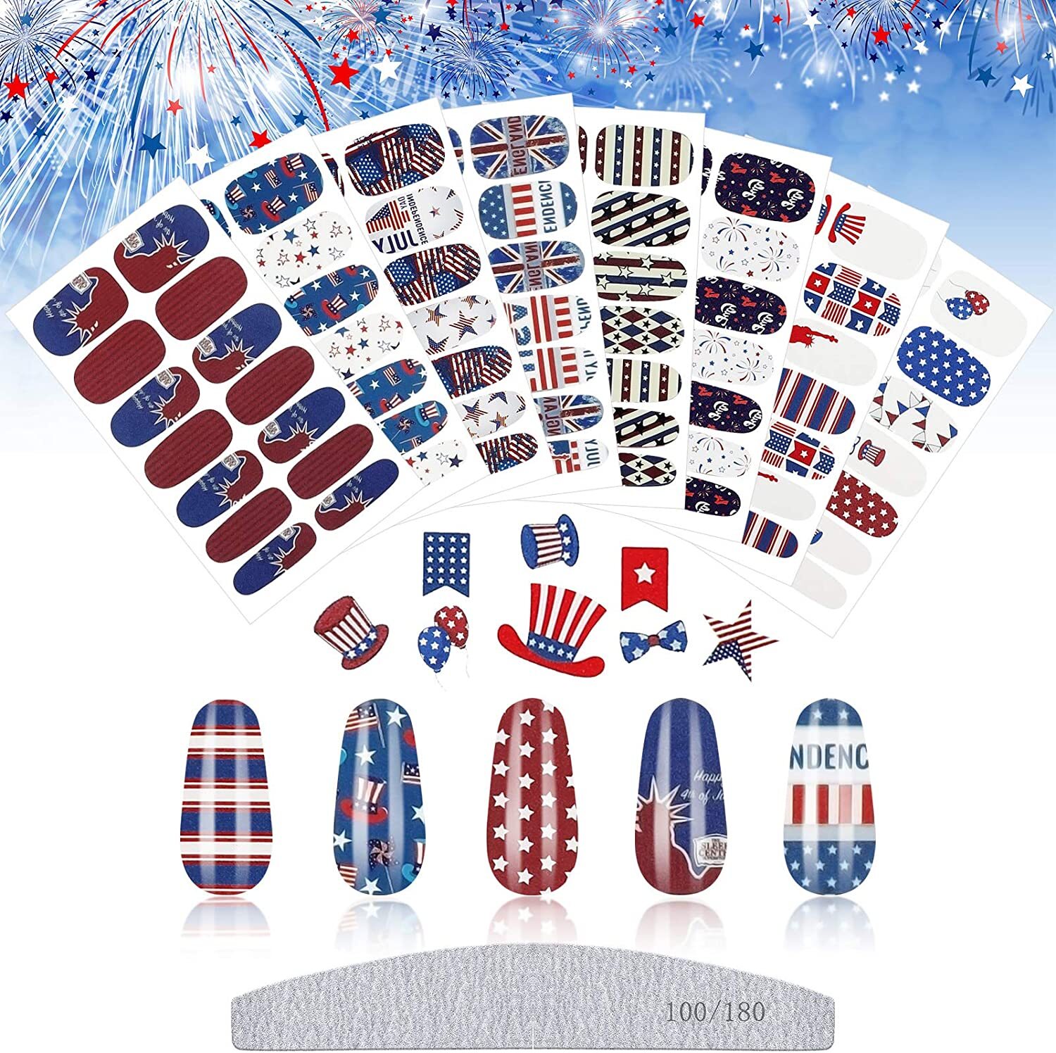 PATRIOTIC NAIL WRAPS