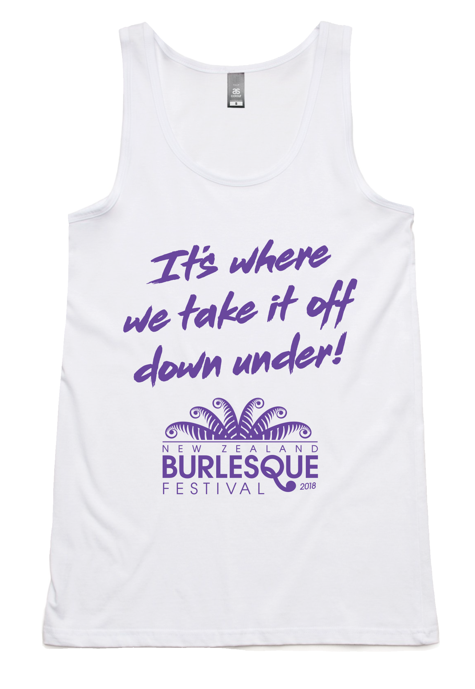 NZBF18 Purple on White Tank - Unisex 00016