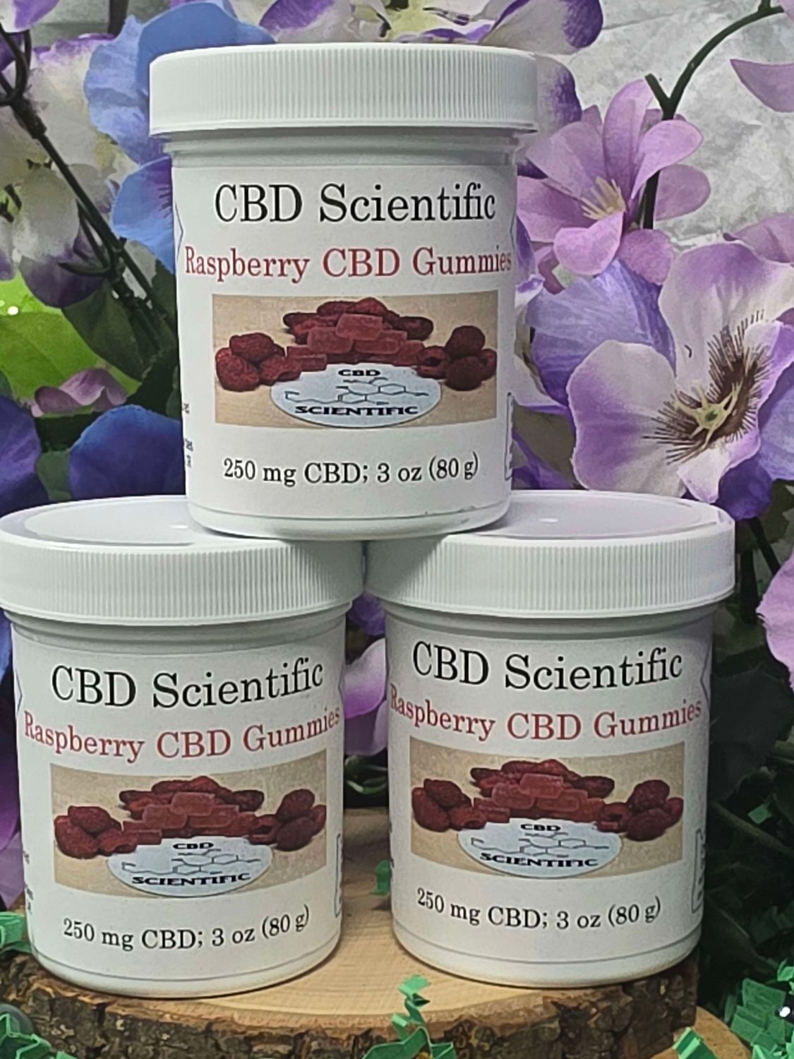 CBD Scientific--Raspberry 250 mg Gummies (10 packs)