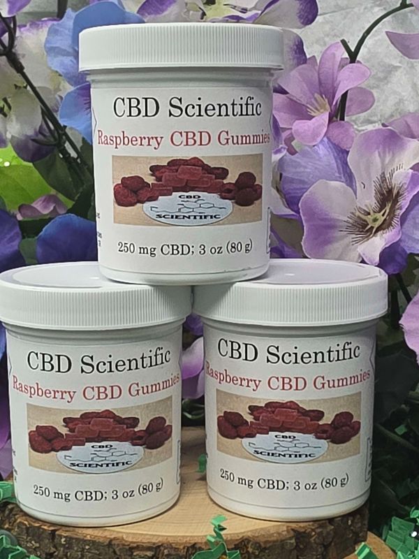 CBD Scientific--Raspberry 250 mg Gummies (10 packs)