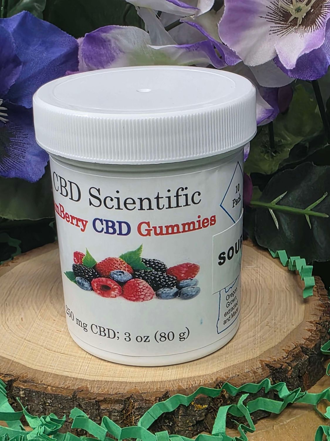CBD Scientific---Sour Jamberry Gummies (250 mg)