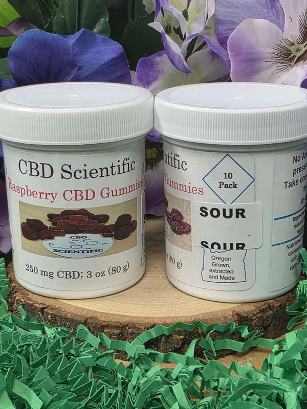 CBD Scientific---Sour Raspberry Gummies (250 mg)