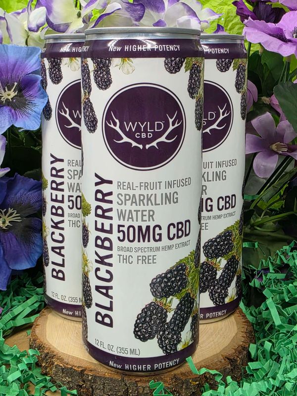 Wyld CBD--Blackberry sparkling water  (12 oz; 50 mg)