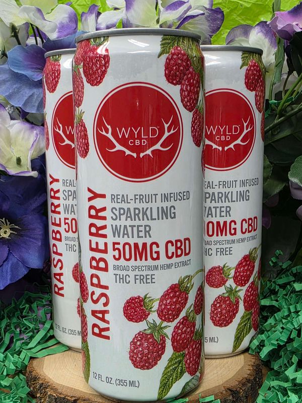 Wyld CBD--Raspberry sparkling water  (12 oz; 50 mg)