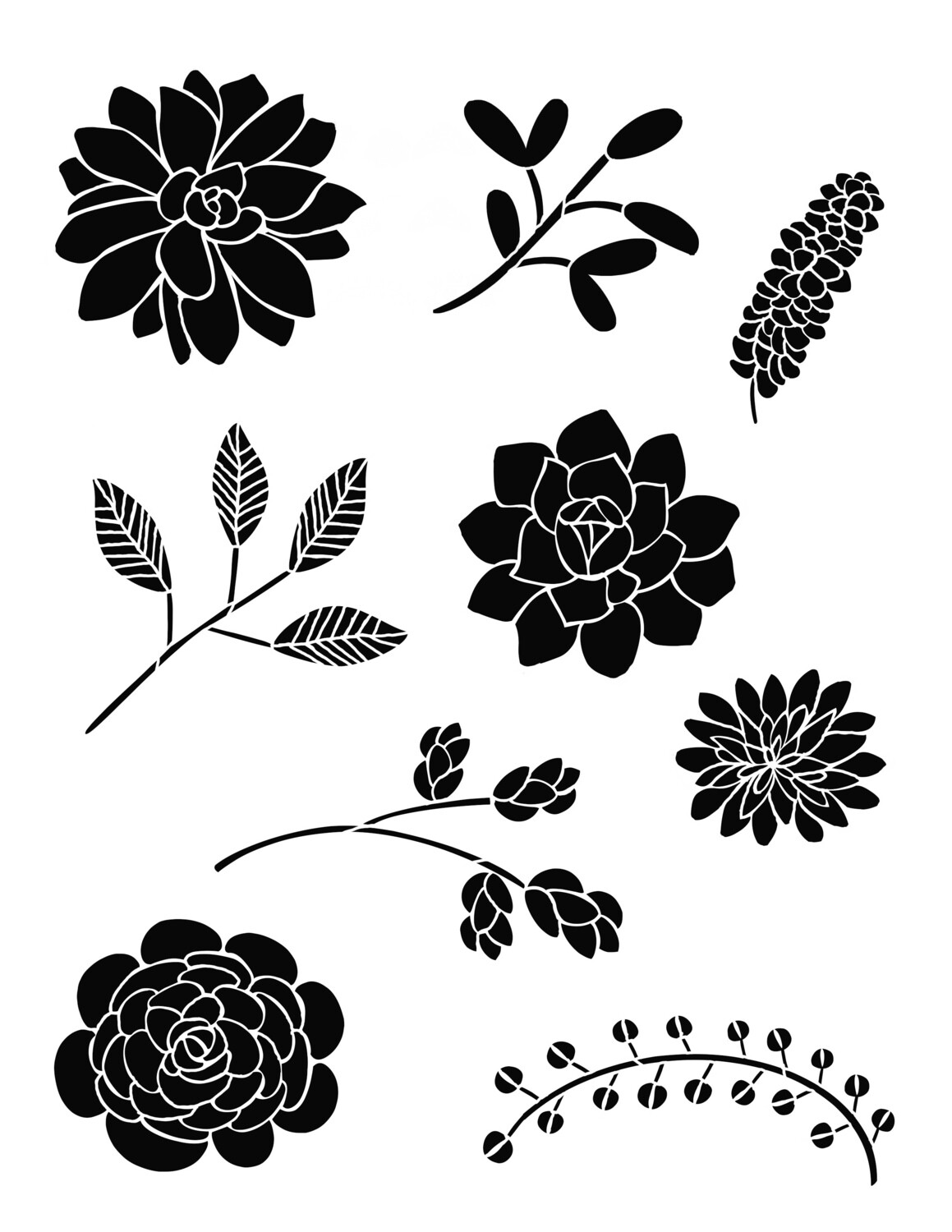 Bouquet of Flowers 1 8x10 Stencil