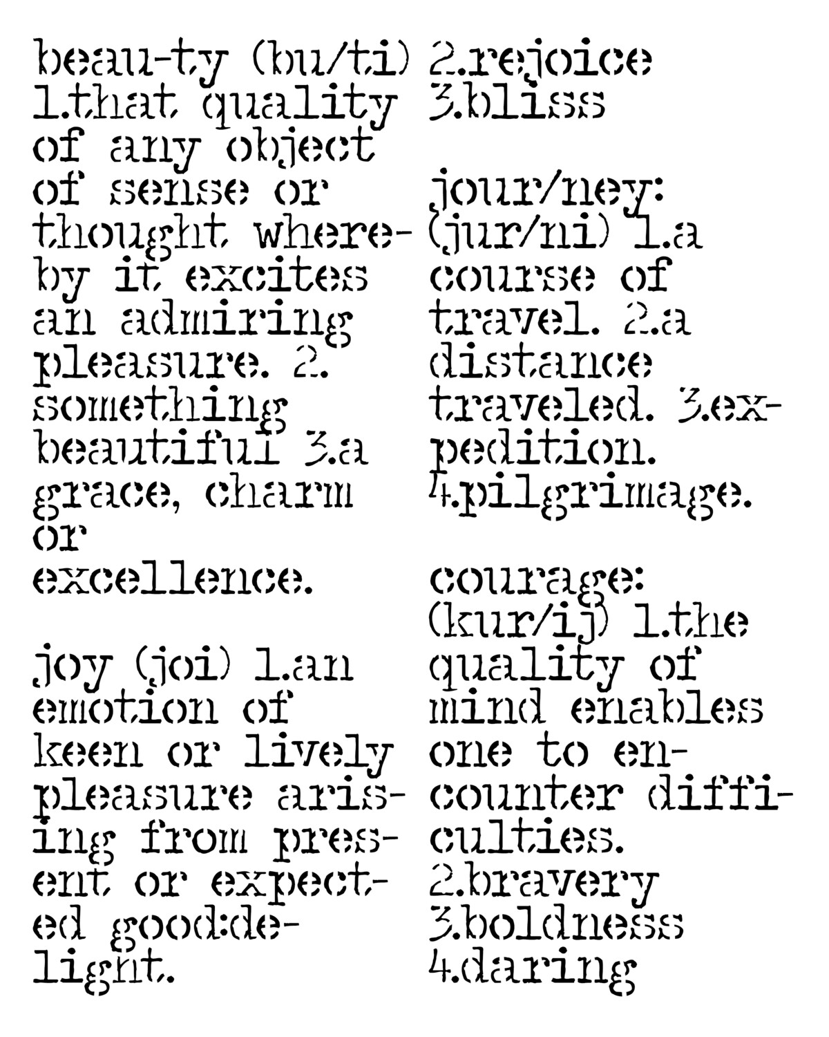 Dictionary Page 8x10 stencil