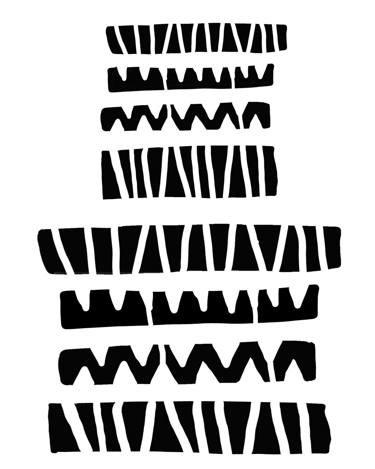 Carved Straight Lines stencil 8x10