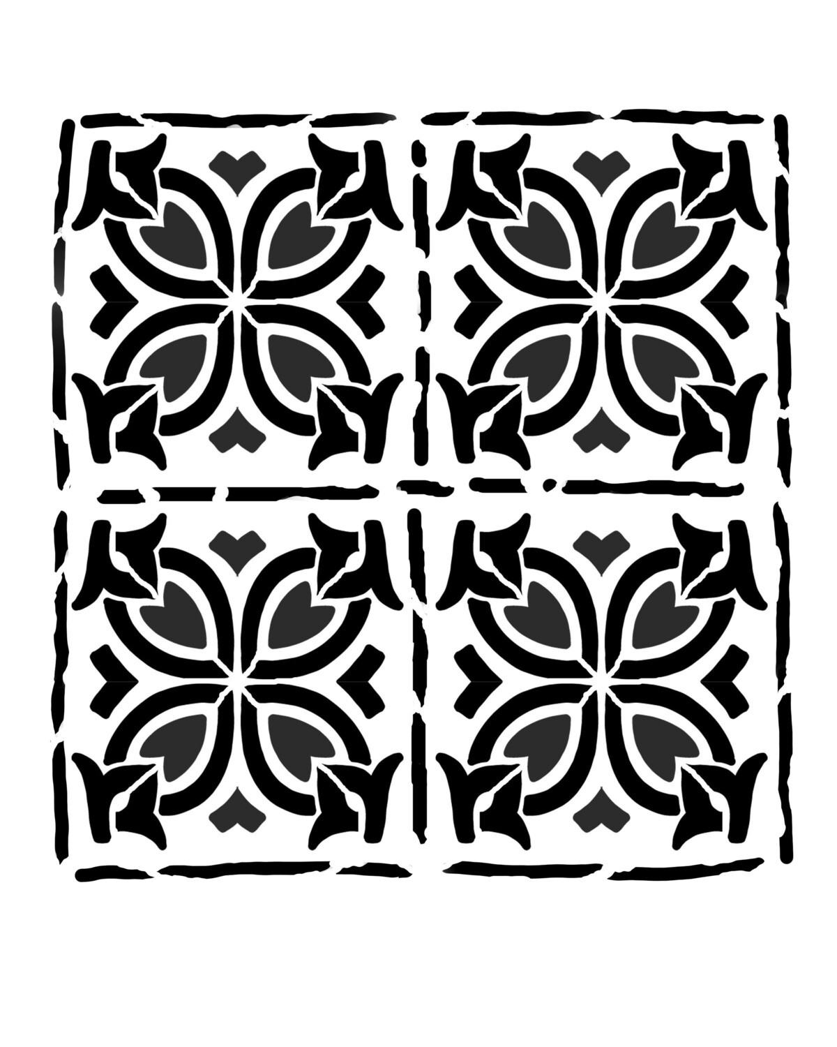 Spanish Tiles 1 stencil 12x12