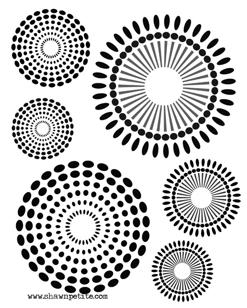 Round Abouts stencil 8x10