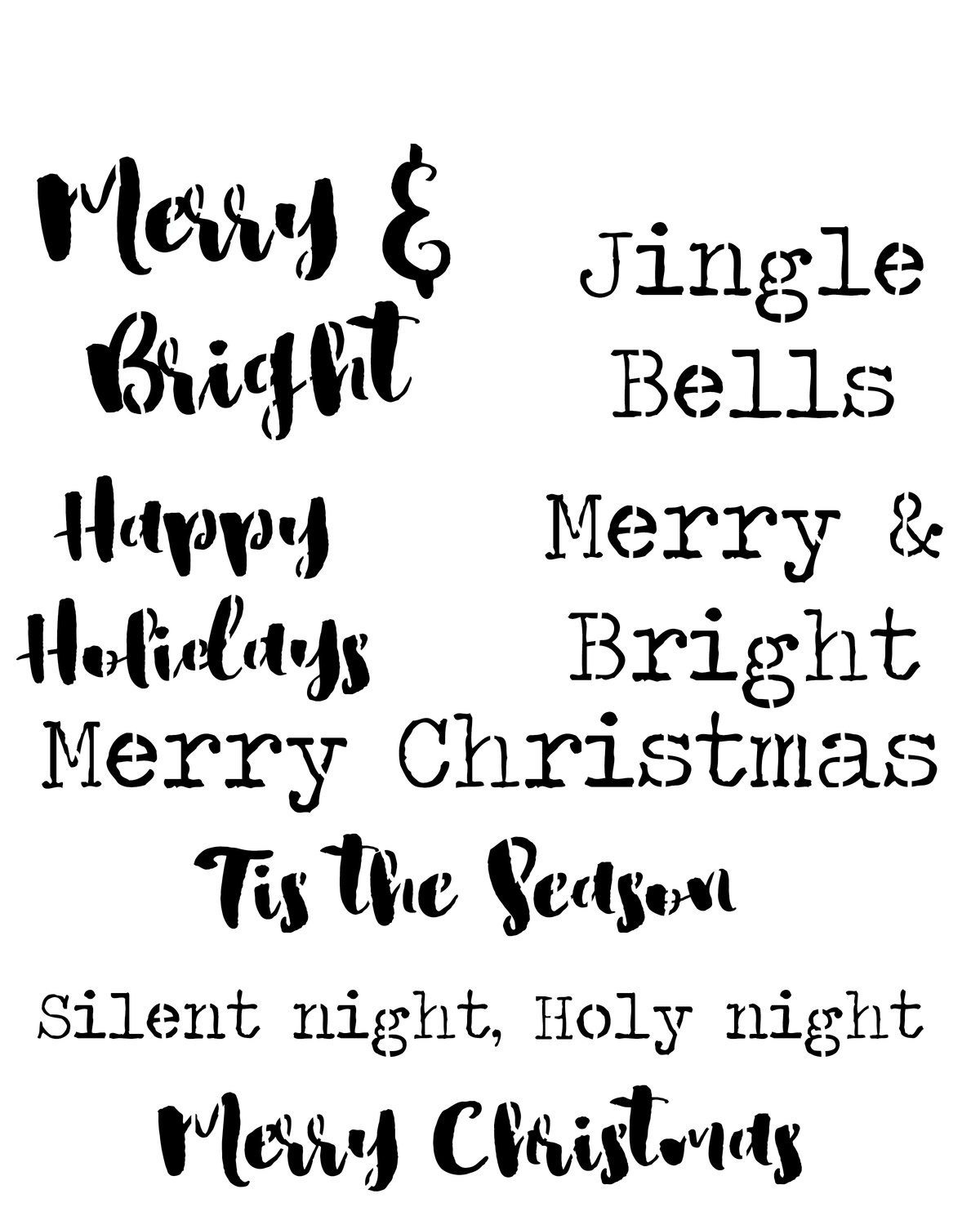 Tis the season stencil 8x10